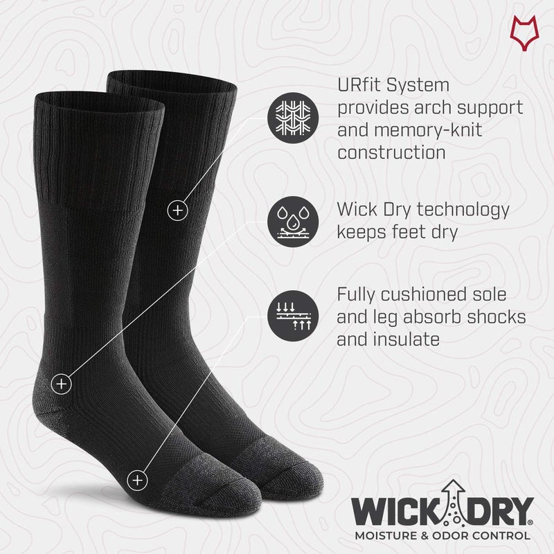 FOX RIVER FoxRiver Men's Wick Dry Maximum Medium-weight Military Mid-calf Socks - Black - Image 3